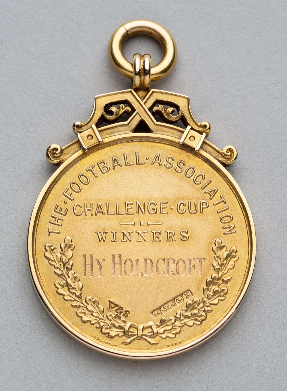 1938 F.A. Cup winner's medal awarded to Preston North End goalkeeper George "Harry" Holdcroft