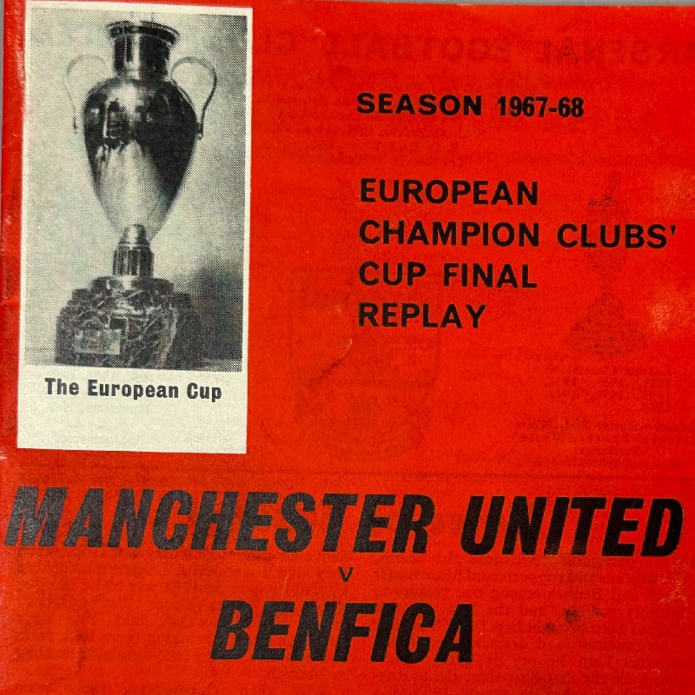 Programme printed for possibility of replay for 1968 European Cup Final