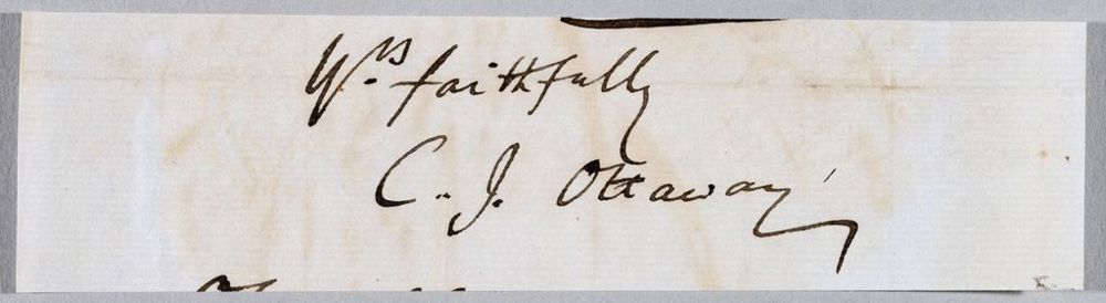 An autograph from Cuthbert Ottaway