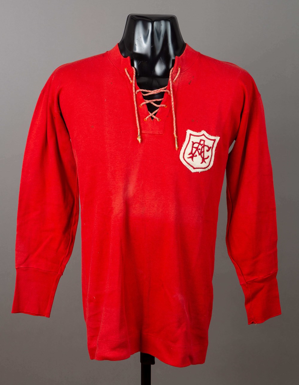 Alf Baker's match-worn red Arsenal jersey from the 1927 F.A. Cup Final