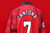 Eric Cantona red and white No.7 Manchester United match worn long-sleeved shirt, 1997
