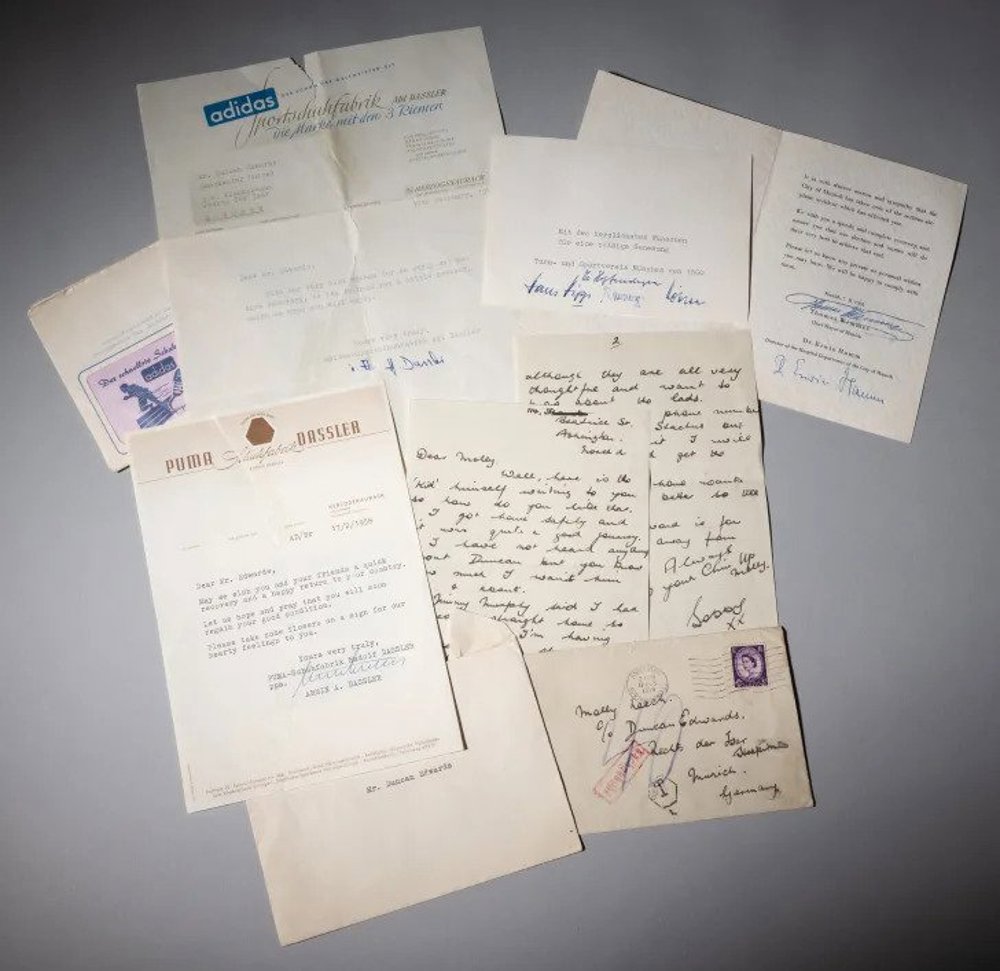 Duncan Edwards collection including letters, itineraries, weekly wage slips and more