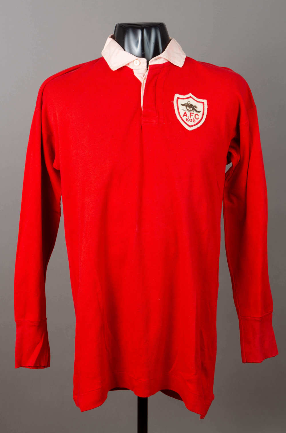 Alf Baker's match worn red Arsenal jersey from 1930 F.A. Cup Final