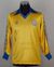 Terry McDermott yellow and blue No.10 Newcastle United long-sleeved shirt, 1982-83 
