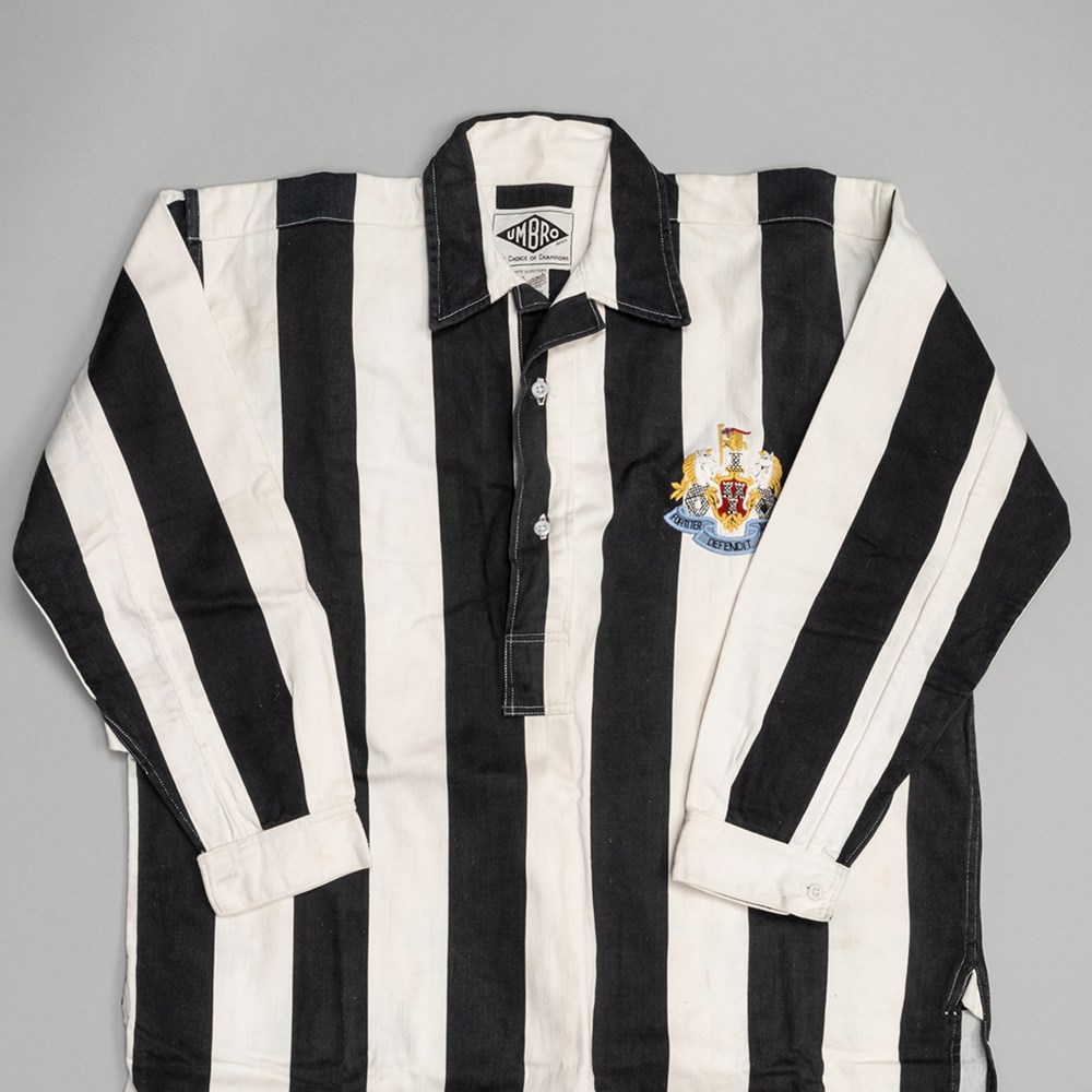 The Newcastle United Football shirt worn by Chile's George Robledo in the 1952 F.A. Cup Final