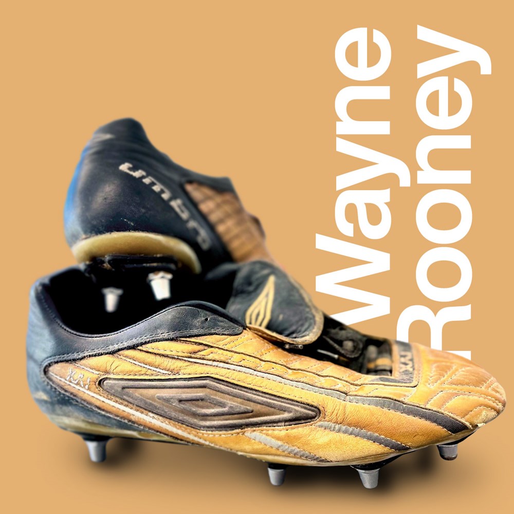 Wayne Rooney's boots, worn when he scored his first Premier League goal in 2002